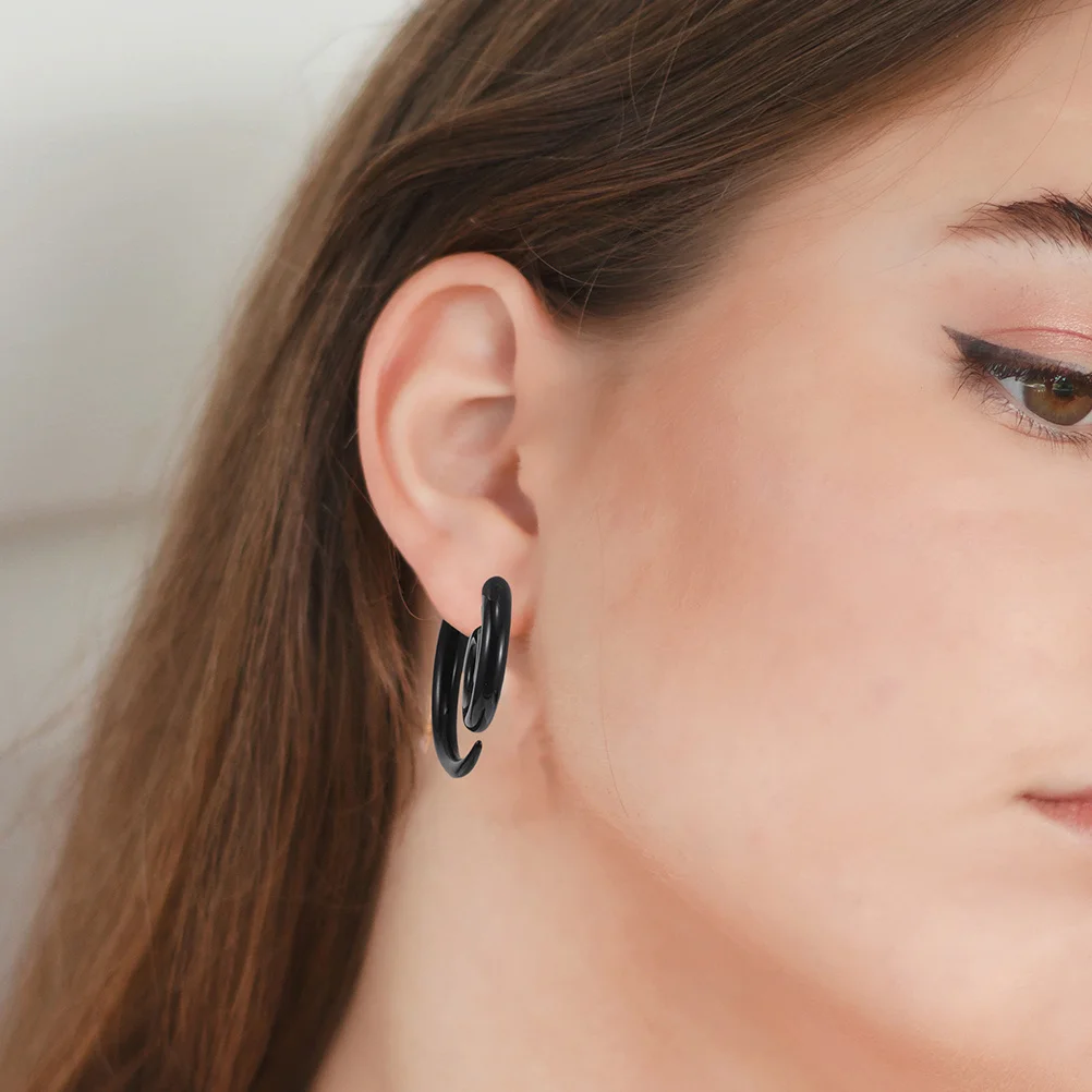 

Spiral Snail Ear Expanders Stainless Steel Asymmetrical Fake Plugs For Ear Stretching Jewelry Accessories Punk Earrings