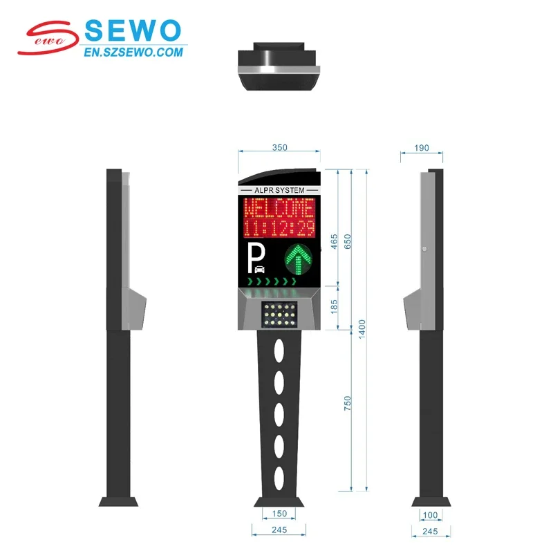 Hot Sale SEWO Automatic Car Number Recognition ALPR Unattended Car Licence Parking Lots Entrance Exit Access Control