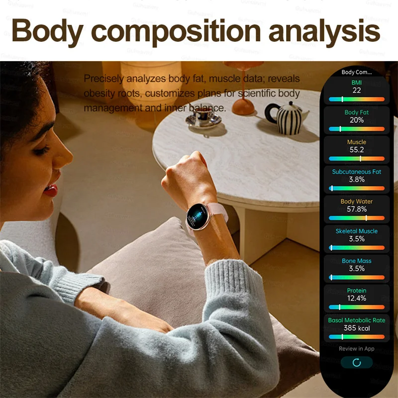 New 1.27-inch Smart Watch for Women Health ECG Sport Lady Watch Full Touch Screen BT Call Custom dial Smartwatch For Women IOS