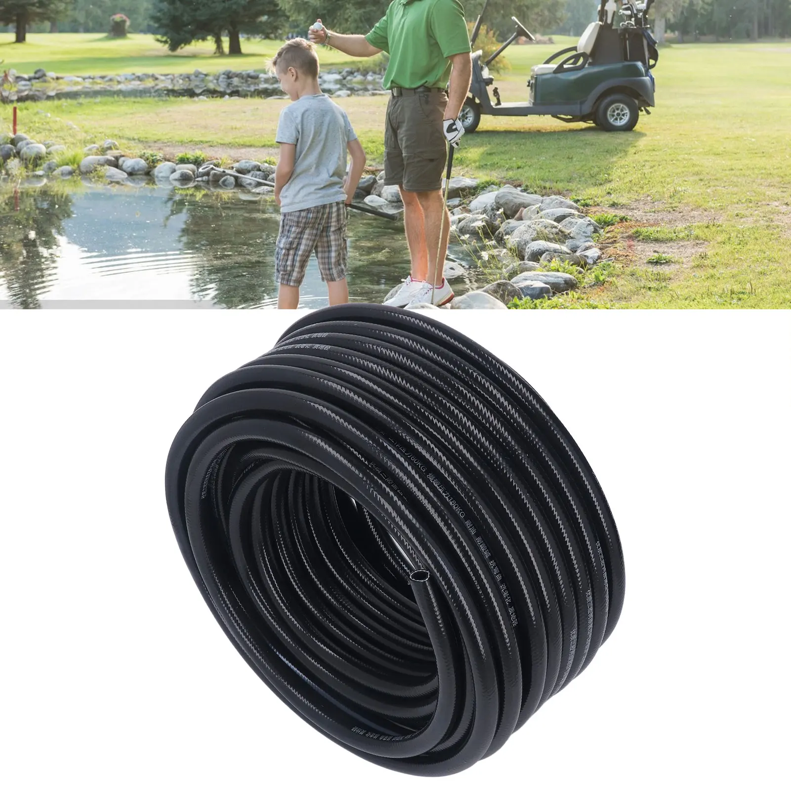 Aeration Hose 100 Feet 3/8 Inch Pond Aerator Hose Kit Water Lake Aeration Hose with Barb Fitting and Clamps Air Pump Tubing