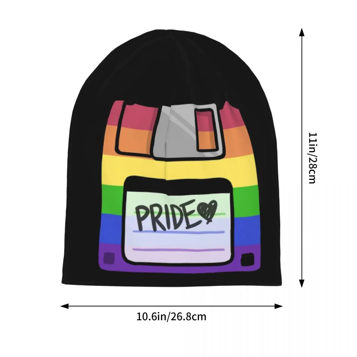 Pride Floppy Disk Warm Knitted Cap Hip Hop Bonnet Hat Autumn Winter Outdoor Beanies Hats for Men Women Adult