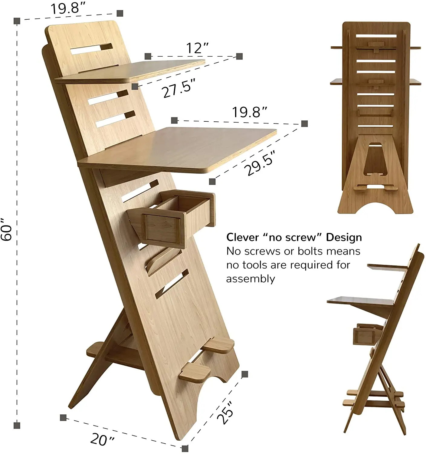 Sit Stand Healthy Ergonomic Desk plywood KD structure Hight Adjustable Classic Intelligent Lift Desk