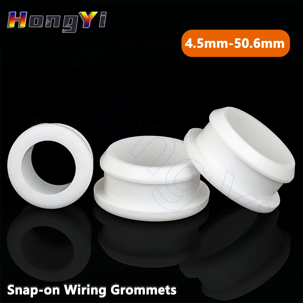 1/5Pcs White Snap-on Wiring Grommets Silicone Rubber End Caps Bung Through Hole Inserts Plug Protect Cable 4.5mm-50.6mm