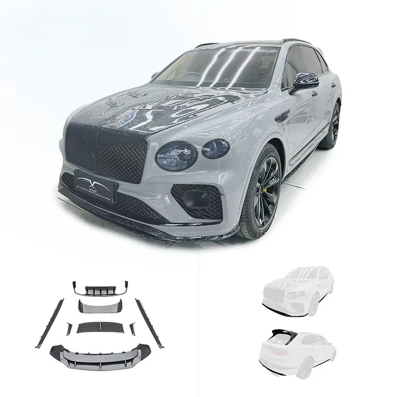 Car Modification Upgrade Speed Style Carbon Fiber Front Lip Side Skirt Rear Diffuser for Bentley Bentayga 2021-2024 Body Kit