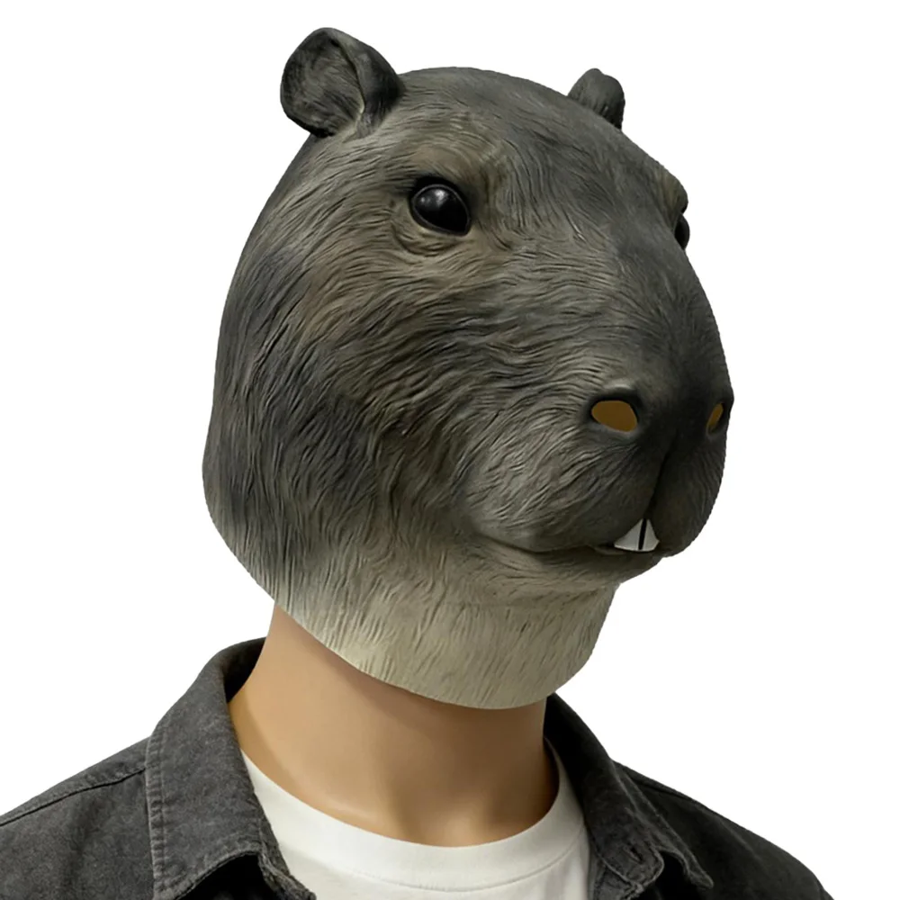 

Animal Capybara Mask Cosplay Cute Hydrochoerus Hydrochaeris Latex Helmet Carnival Halloween Dress Up Party Costmes Props