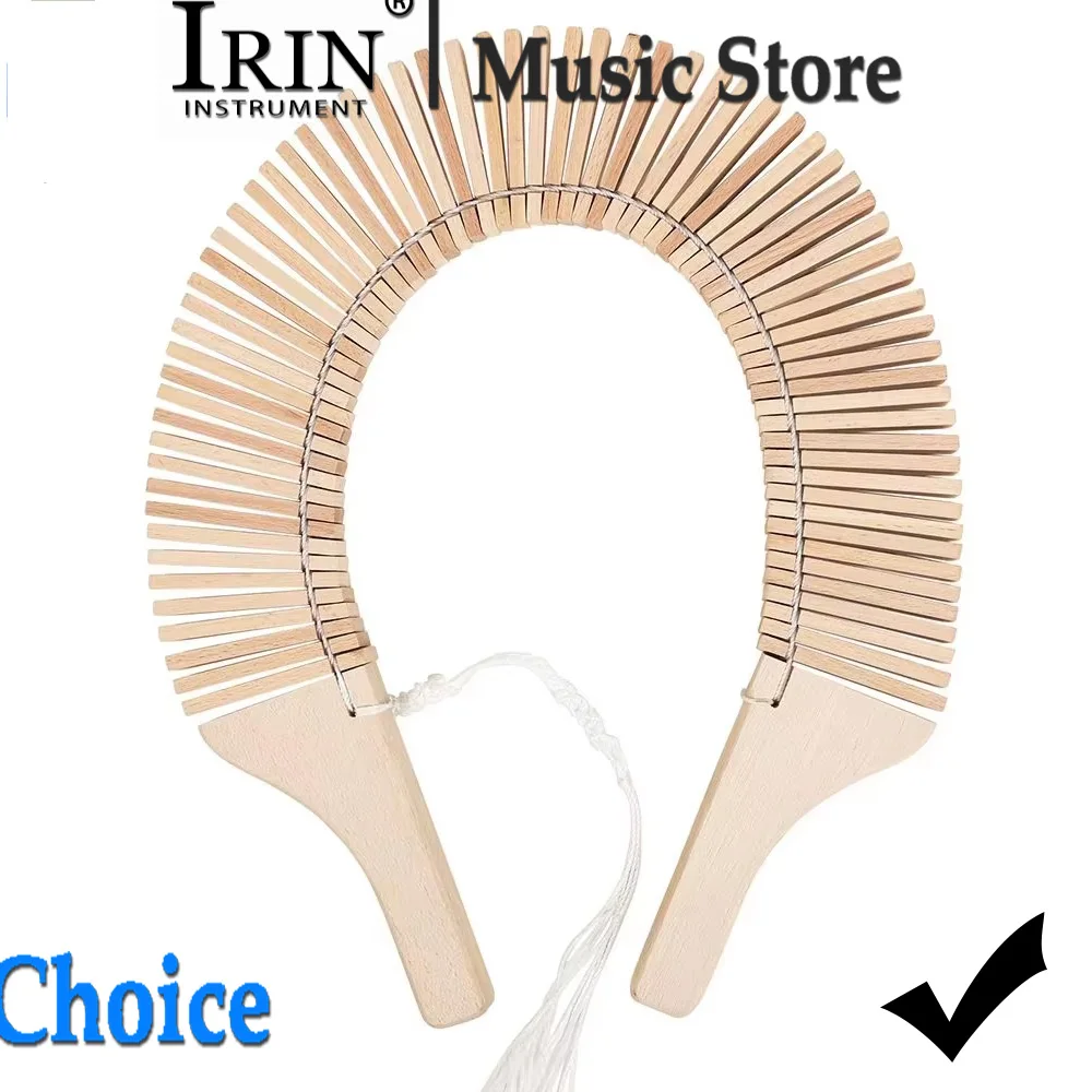 IRIN Wooden Snake Guiro Percussion Instrument Nature Sounds Musical Parts for Kids Early Education Rhythm Scraper with Stick