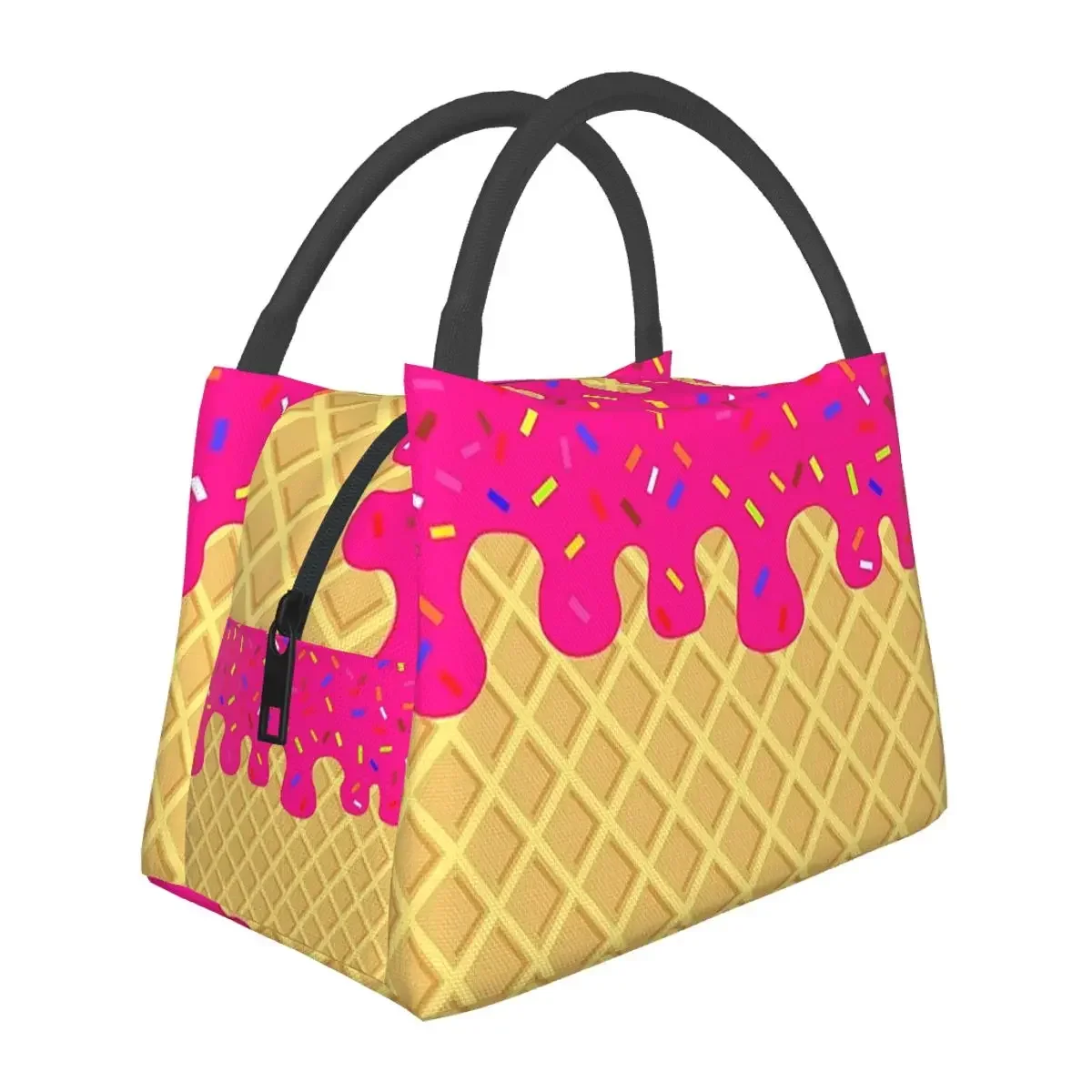 Strawberry Ice Cream Insulated Lunch Bag for Women Picnic Storage Food Boxes Leakproof Container Cooler Thermal Lunch Box Tote