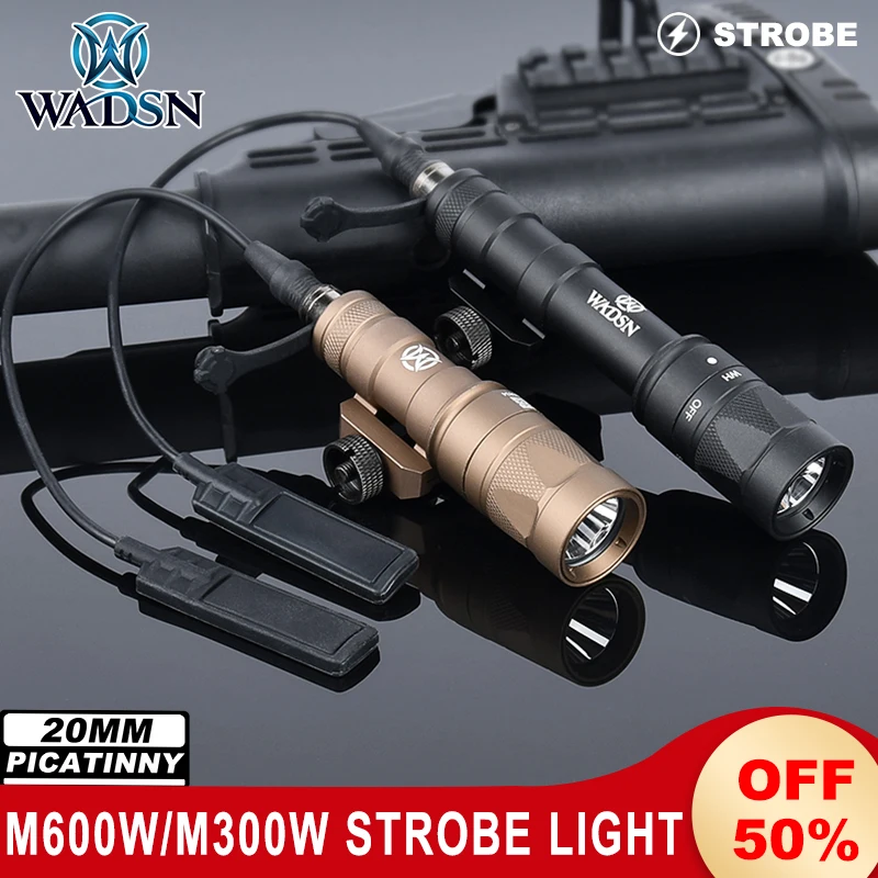 

Wadsn Metal M300W Flashlight M600W Tactical Scoutlight Led Strobe Momentary on Hunting Weapon Light for 20mm Picatinny Rail