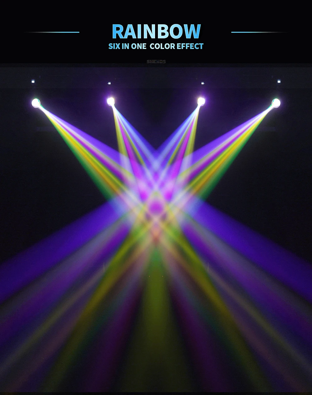 SHEHDS 230W 7R Super Beam Moving Head Blub DMX 512 Bühnenlichteffekt Professionell für Hochzeit DJ Disco Party 16/20CH 1,2 Grad – Detail 11