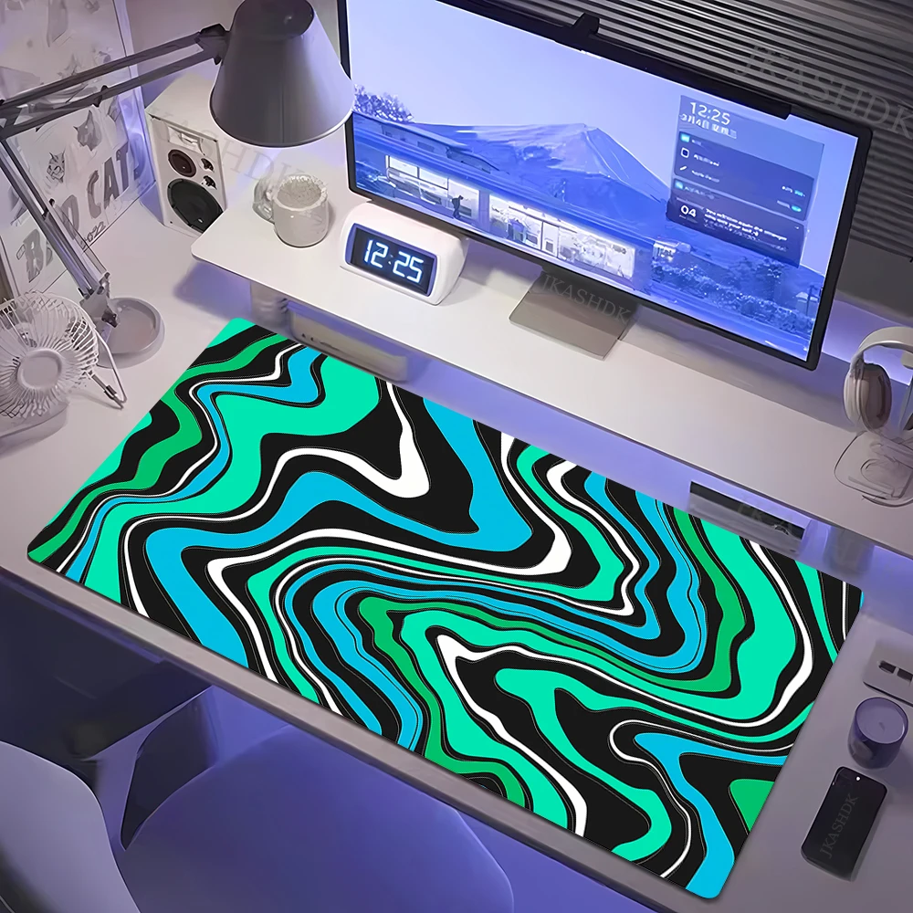 XXL Strata Liquid Pink Desk Mat Large Gaming Mouse Pad Rubber Non-Slip Game Mouse Mat Computer Keyboard Mats Big Gamer Mousepad