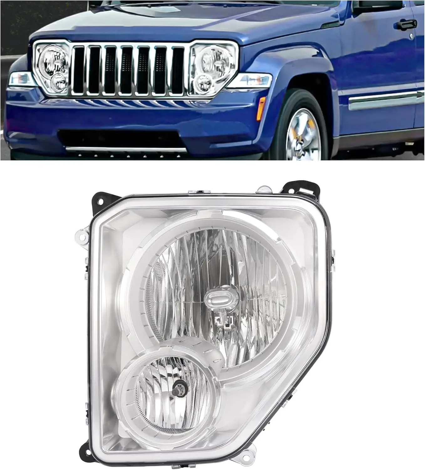 

Левая фара в сборе с противотуманной фарой, совместимая с Jeep Liberty 2008-2012 года, замена передней фары CH2502196 55157339AE F