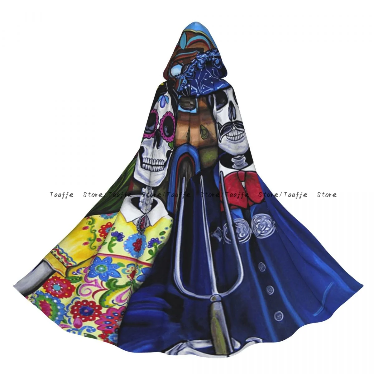 

День мертвых пара художественный плащ ведьмы с капюшоном косплей костюм Хэллоуин для взрослых длинная вечерние накидка