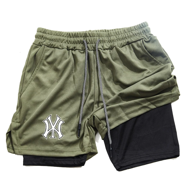 

Men's Printed Casual Sports Shorts - Summer Two-in-One Breathable Outdoor Quick-Drying Basketball Fitness Running Shorts