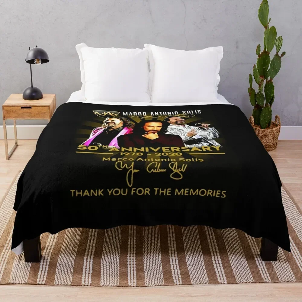 Marco Antonio Solis 50th Anniversary 1970 2020 Thank You for The Memories Throw Blanket Furry Beach Blankets