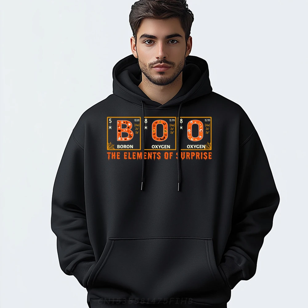 

Halloween Boo Primary Elements Of Surprise Science Brand Hoodie Durable And Wear-Resistant Pullover Hoodies For Men Memorial Day