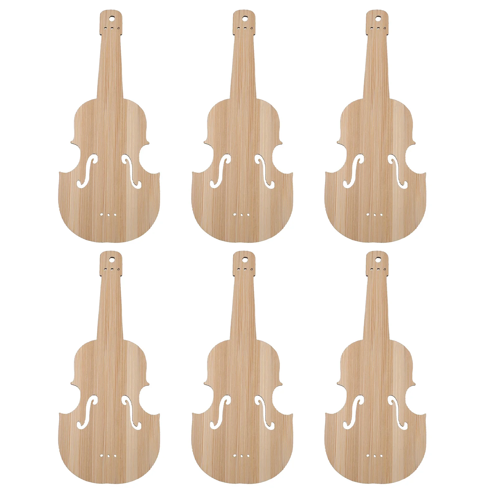 6pcs Bookmarks Blank Unfinished Bamboo Tag Wood Tags Violin Shape Unfinished Eco Friendly Gift Idea DIY Project Supplies