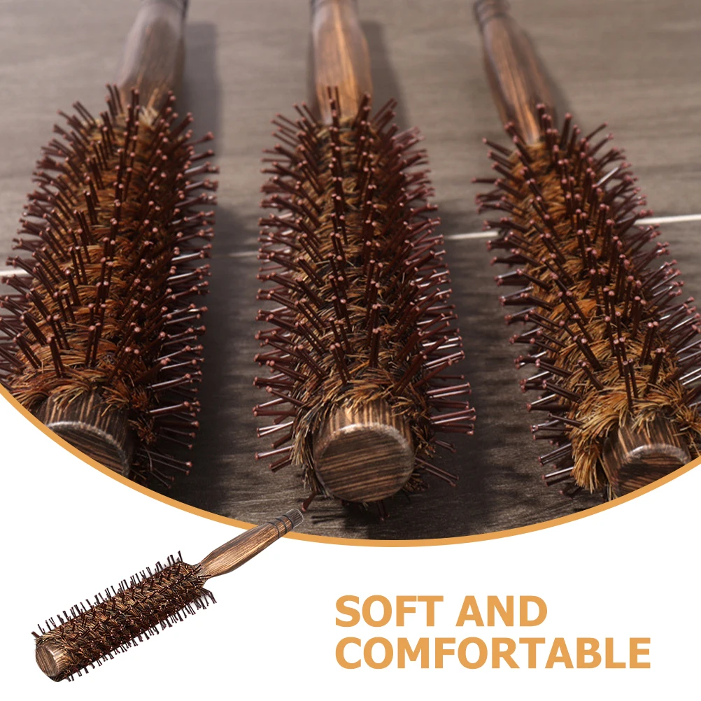 

Roller Comb Hair Detangling Brush Small Round Wooden Round Brush H Boar Blow Drying Styling Tool Curly Hair
