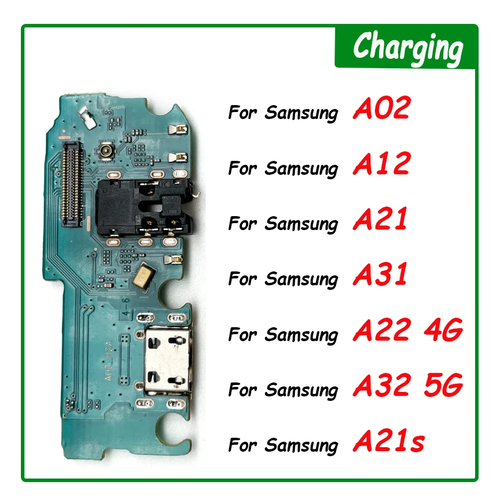 New For Samsung A02 A02S A12 A21 A22 A32 4G 5G USB Charger Port Jack Dock Connector Charging Board Flex Cable With Microphone