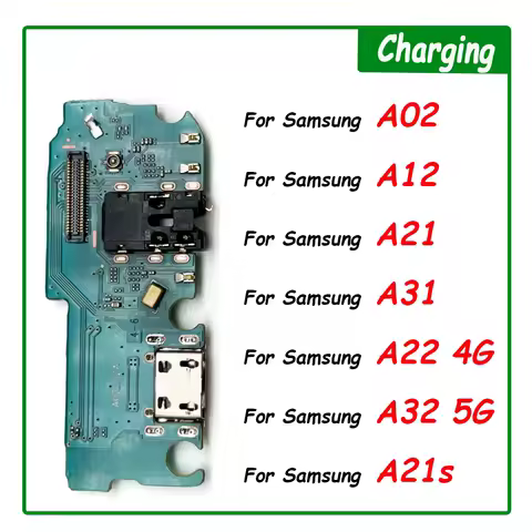 New For Samsung A02 A02S A12 A21 A22 A32 4G 5G USB Charger Port Jack Dock Connector Charging Board Flex Cable With Microphone