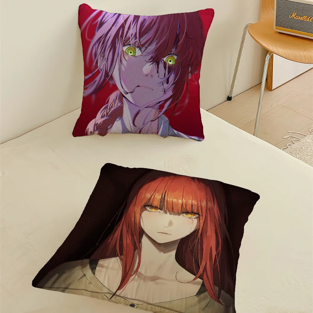 Anime Chainsaw Man Pillow Case For Home Bedroom Room Decoration Living Room Sofa Cushion Cover Suitable