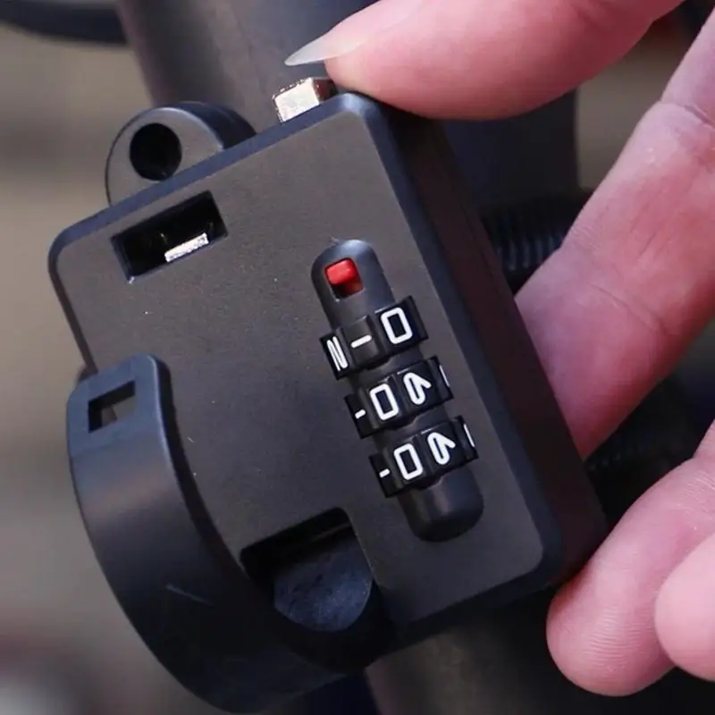 

Bicycle Helmet Lock Chain 3 Digit Password Combination Portable Bike Motorcycle Anti-theft Lock Waterproof Universal Safety Lock