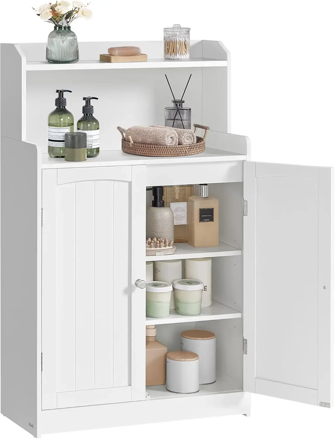 Bathroom Storage Cabinet, Bathroom Floor Cabinet with 2 Doors, 2 Adjustable Shelves, 11.8 x 23.6 x 39.4 Inches, Freestanding