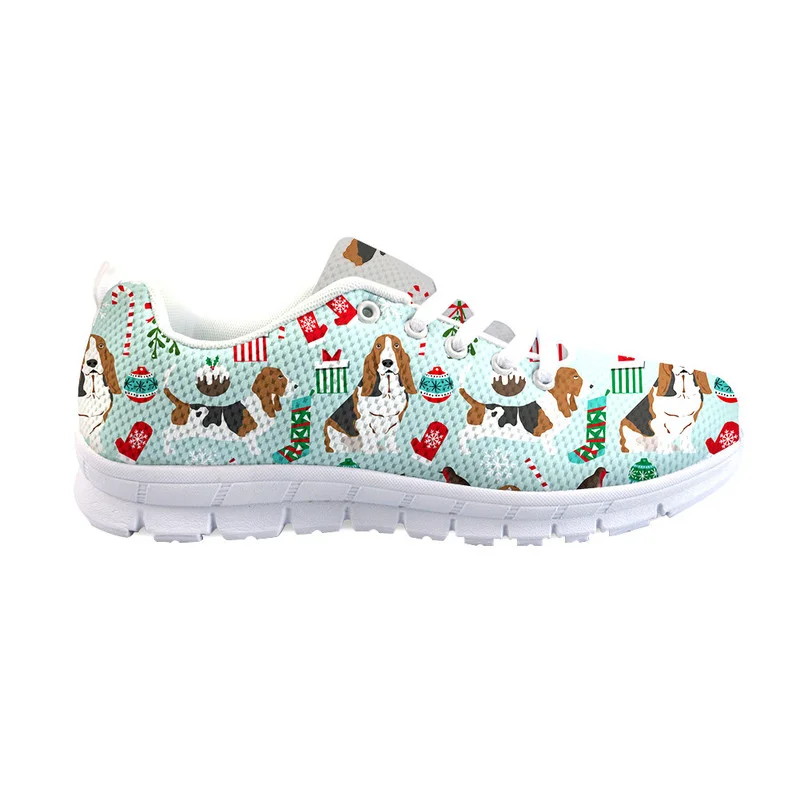Kid Sneaker Basset Hound Dog Printing Students Casual Shoes Lace Up Fashion Sport Shoes Girls Non-slip Walking Shoes