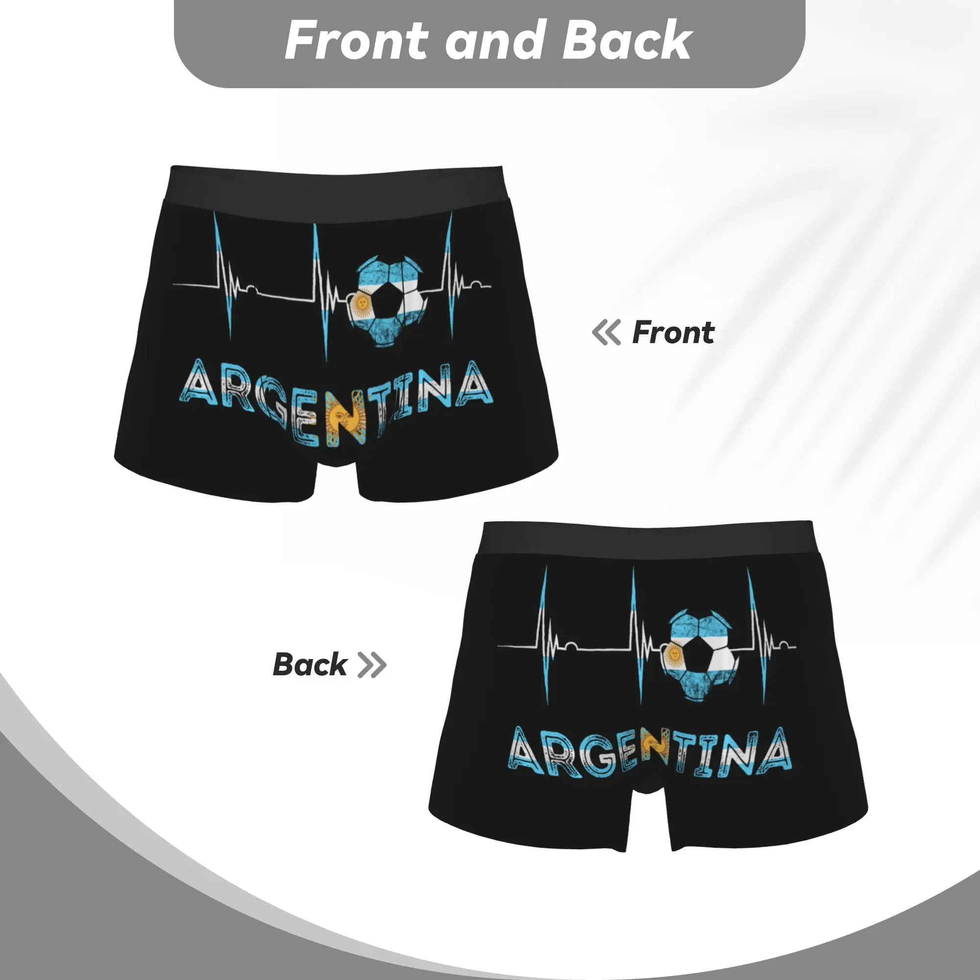 Heartbeat EKG Pulse Sun of May  Argentina Underpants Breathbale Panties Men's Underwear Comfortable Shorts Boxer Briefs view 4