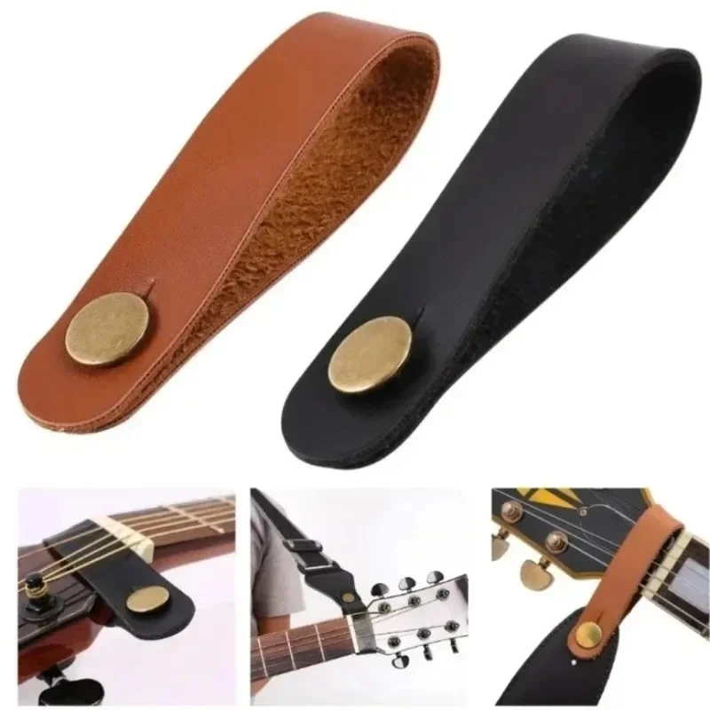1-4Pcs Folk Guitar Strap Buckle Leather Belt Guitar Neck Strap Safe Lock Holder For Ukulele Classic Bass Guitar Parts