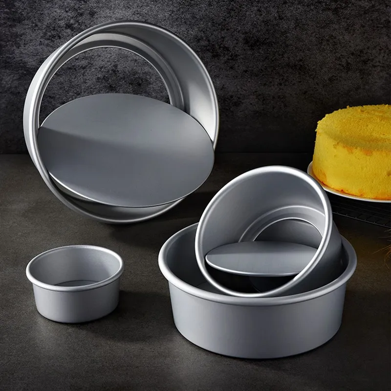 

1PC Round Cake Pan Mould 4/6 Inch Hard Anodized Aluminum Molds With Removable Bottoms For Easy Cake Removal Baking Mould Kitchen