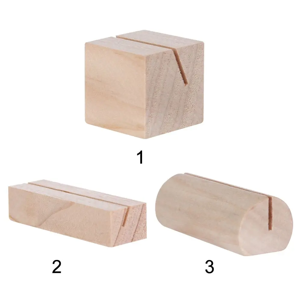 1/3pcs Natural Wood Paper Clamp Table Numbers Holder Picture Frame Place Card Photos Clips Clamps Stand Decoration