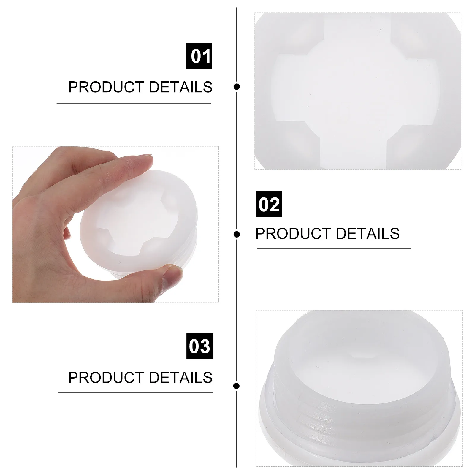 Plastic oil drum bung caps for drum owners to keep drum contents secure, 4 white caps 7.2 x 7.2 x 2.8 cm