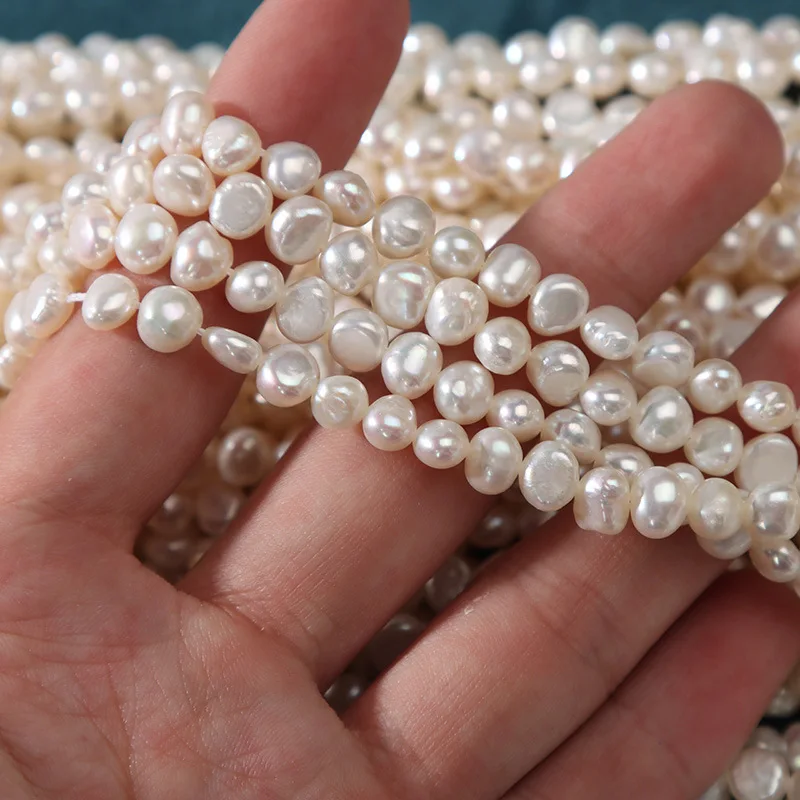 

5-6mm Baroque Irregular Shape Natural Freshwater Pearl Semi-Finished Beads for Jewelry Making DIY Necklace Bracelet Accessories