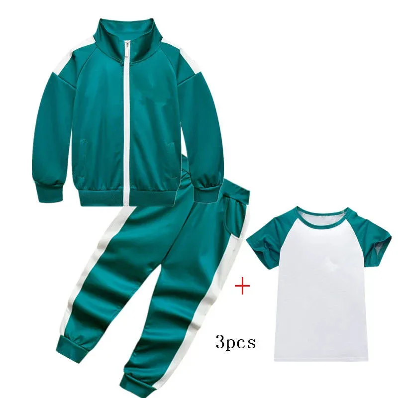 

Новый детский карнавальный костюм Calamari Games 2025, корейская маскировка, синий спортивный свитшот для мальчиков и девочек для команды, Хэллоуина, карнавала, eqs9X