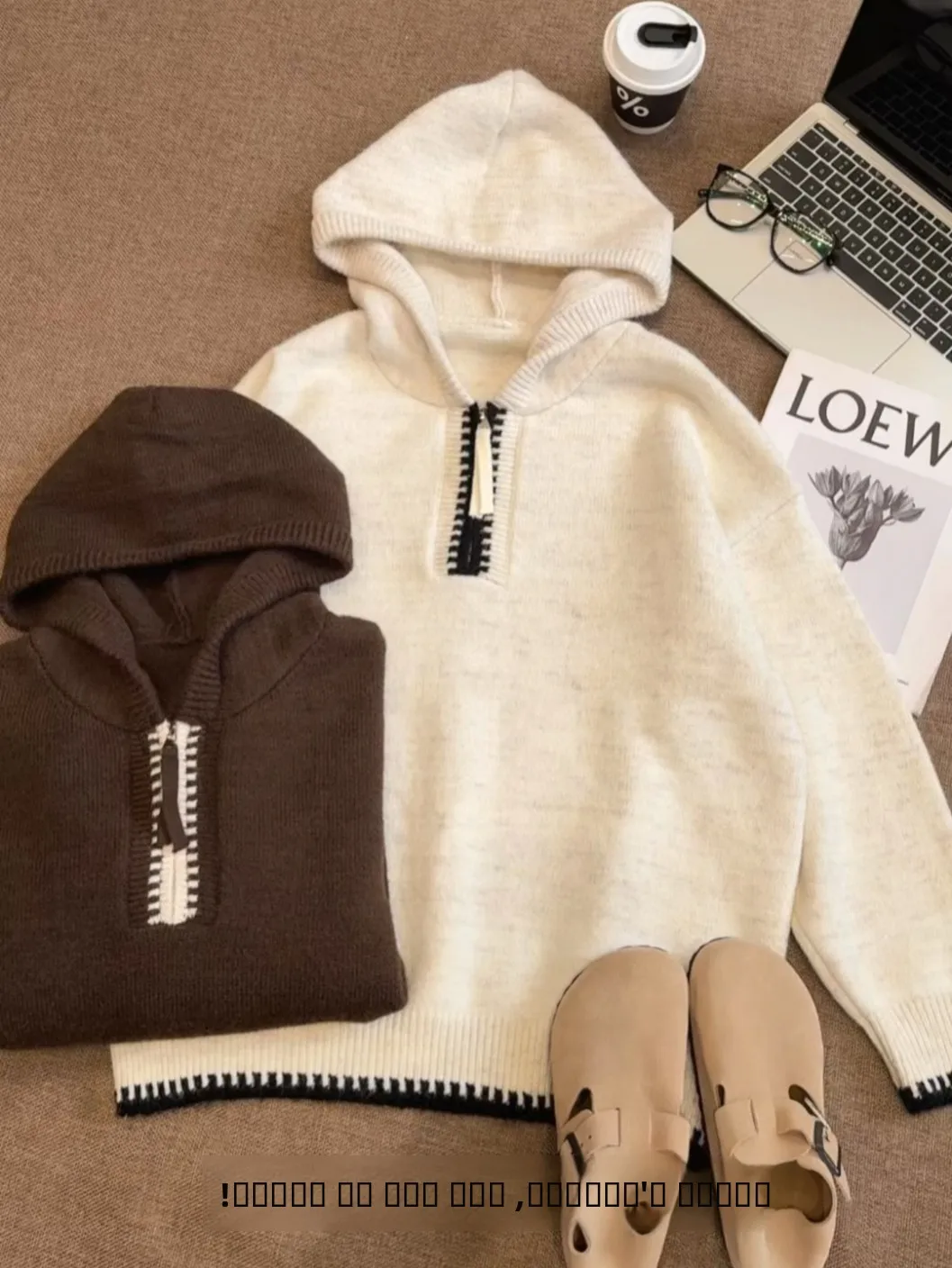 

2025 New Korean Sle Soft Cozy Hooded Zipper Sweater Women Loose Knitted Top Versatile Lazy Match All Autumn Winter Long Sve
