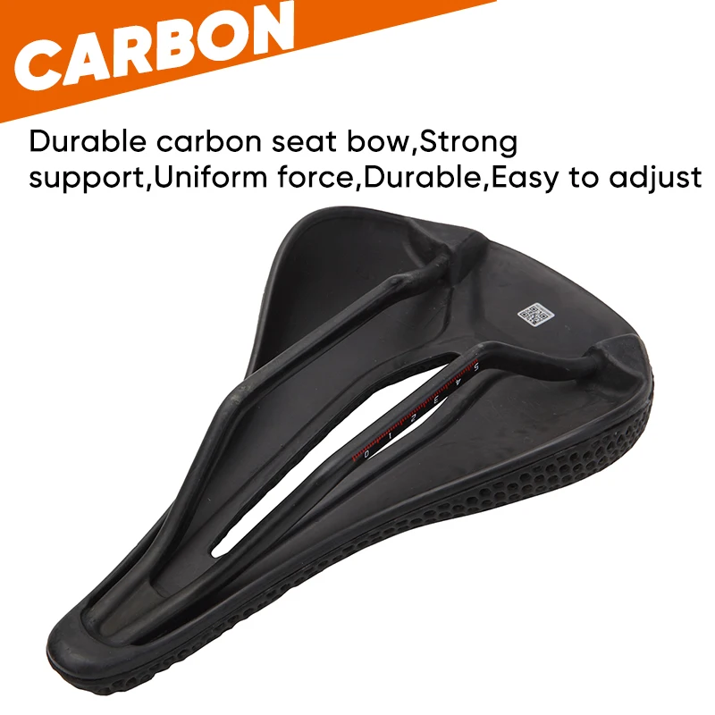 BUCKLOS Carbon Fiber Bicycle Saddle 3D Printed Hollow Road Mountain Bike Saddle Ultralight Comfortable MTB Seat Cycling Parts