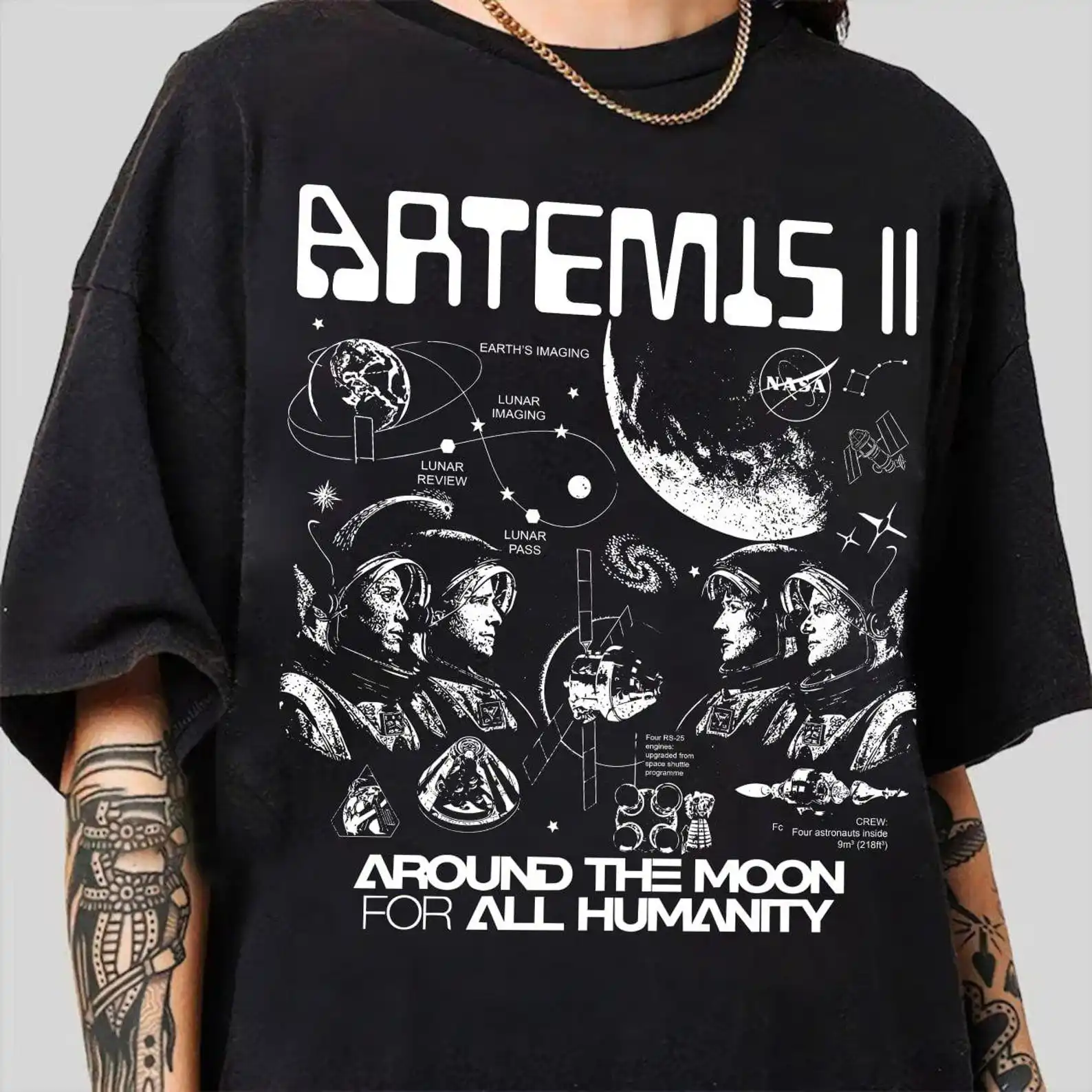Artemis II Mission Shirt, Space Tee, Artemis II 2026 Rocket Launch Shirt, Space Exploration Hoodie, Science Gift T-Shirt