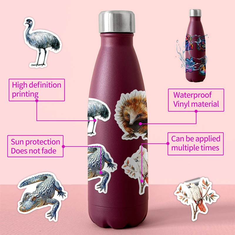 50 قطعة الكرتون أستراليا الكنغر كوالا الكتابة على الجدران ملصقات DIY بها بنفسك الزخرفية الغيتار خوذة الدراجة البخارية محمول مقاوم للماء الشارات الاطفال اللعب