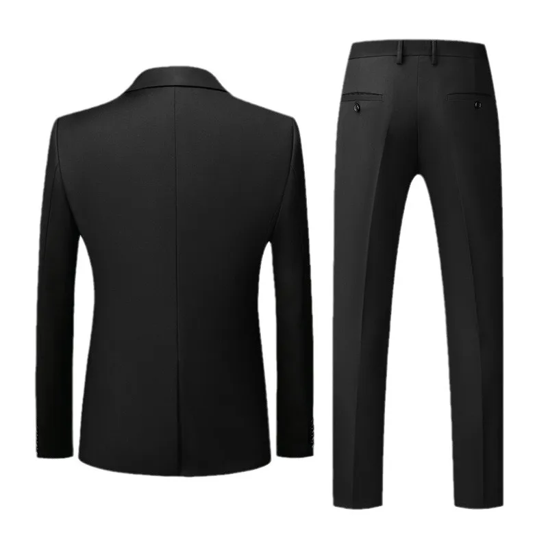 Mens Suits (Blazer+ Vest + Pants) Fashion Business Casual Slim-fit Wedding Gentleman Solid Color Work Evening Suit M-6XL