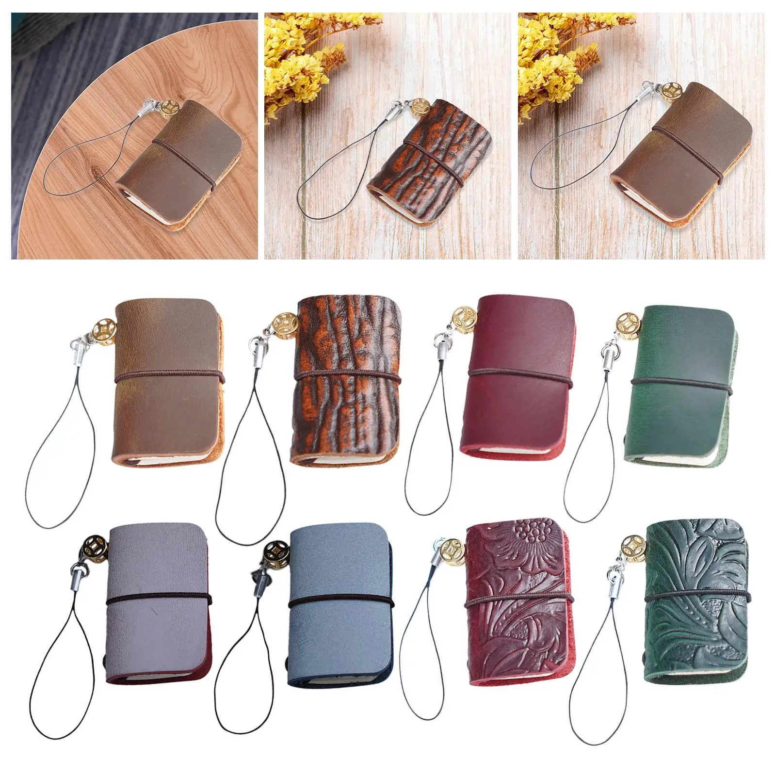 Traveler Note Book Planner with Leather Cover and Strap Travel Sized Journal