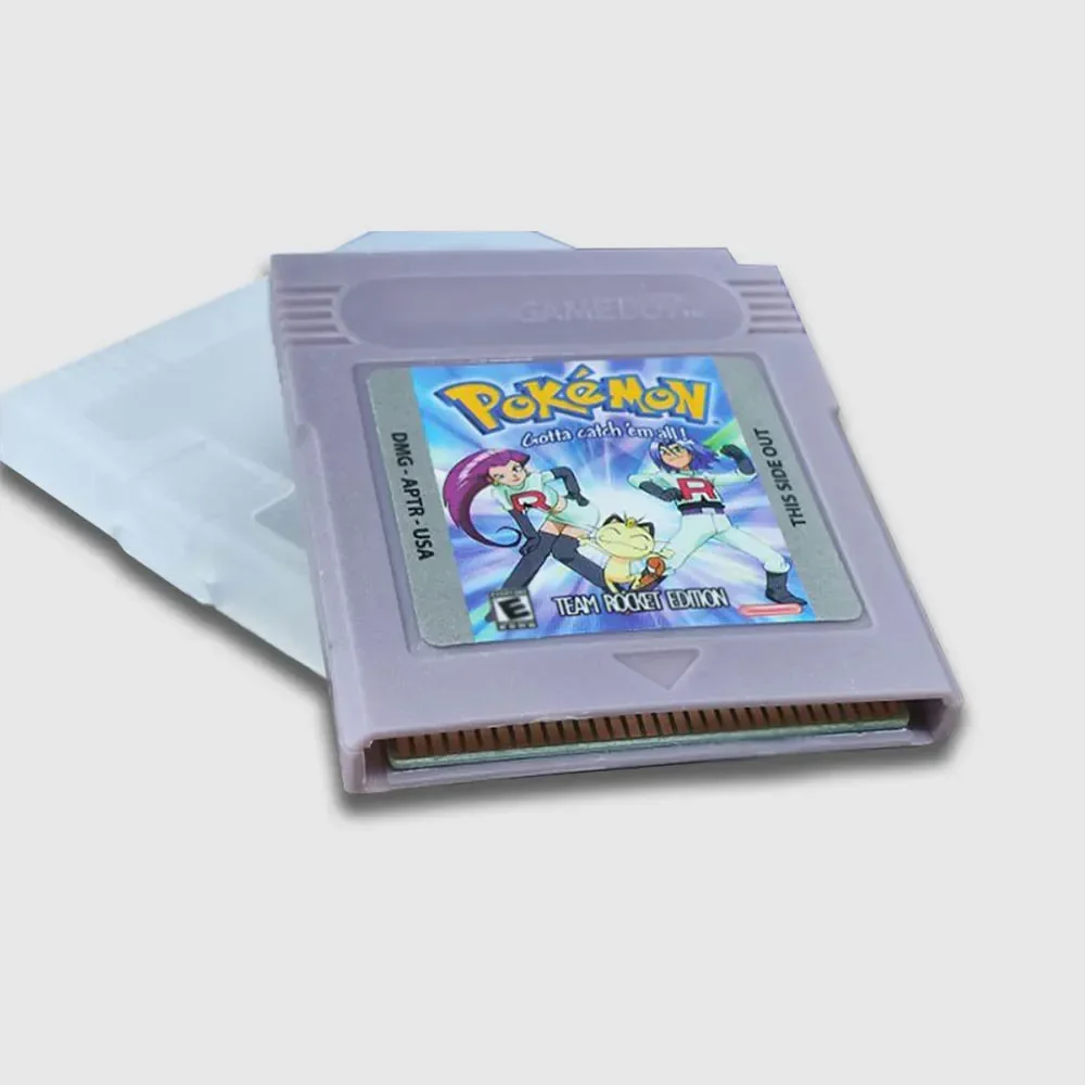 16 Bit Video Game Console Cartridge GBC Game Card Pokemon Team Rocket Edition USA Version Grey Ahell Crystal Shell