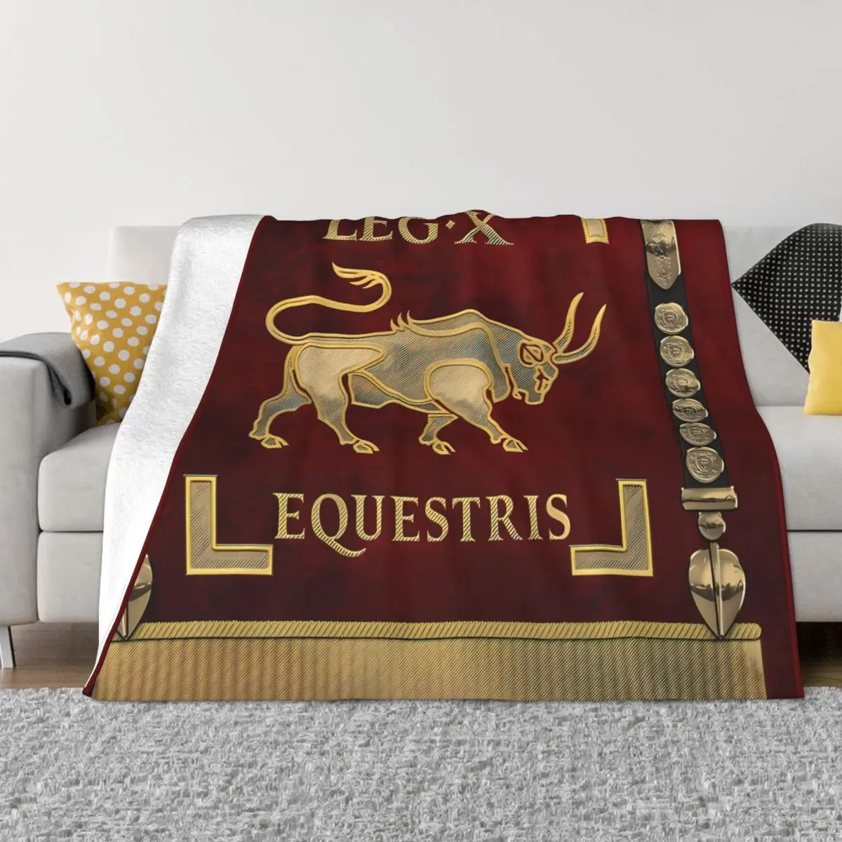 

Ancient Romans Blanket Flannel Standard Of The 10th Mounted Legion Vexillum Of Legio X Equestris Cozy Soft FLeece Bedspread