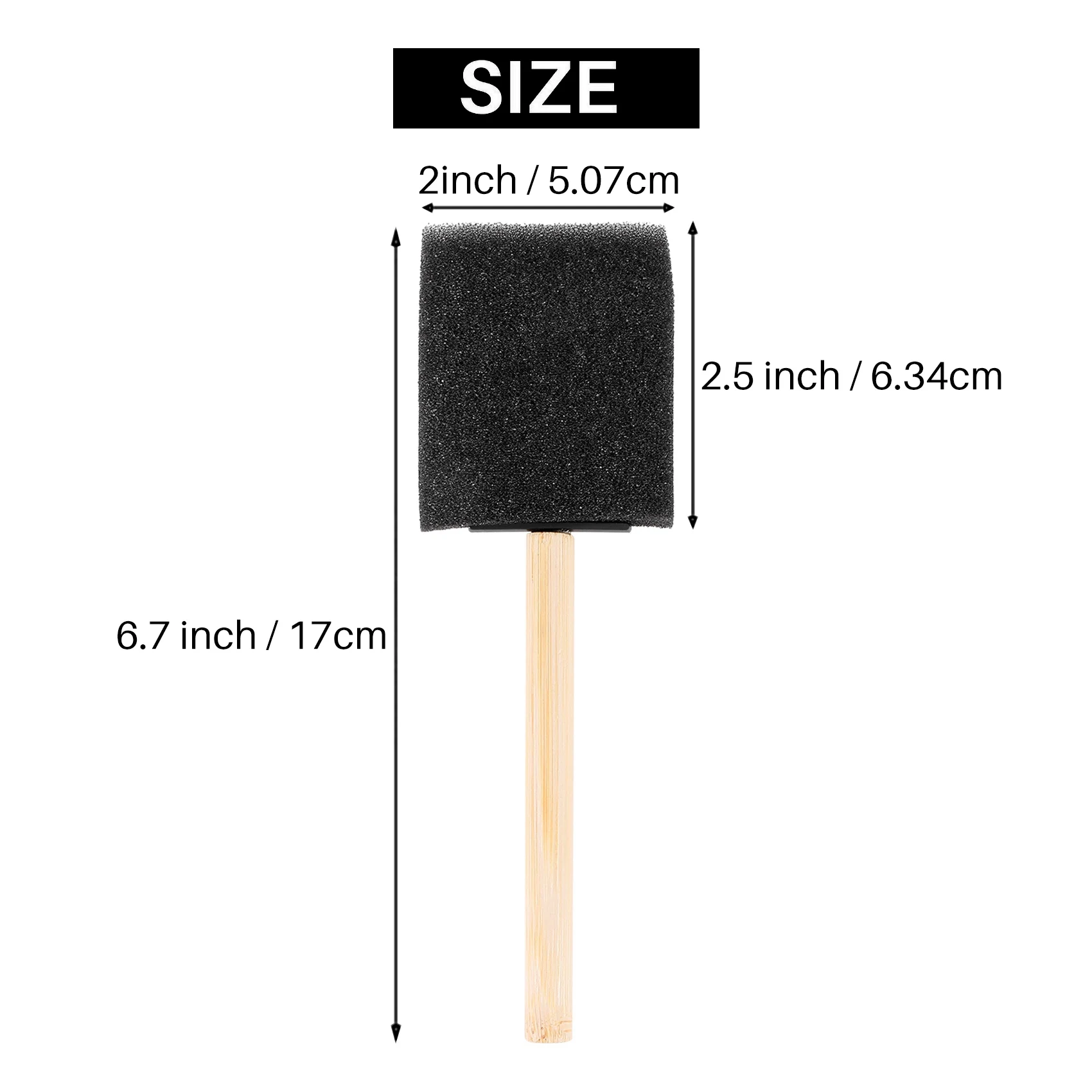 مجموعة فرش طلاء بمقبض خشبي إسفنجي إسفنجي مقاس 2 بوصة (عبوة قيمة مكونة من 160 قطعة) - خفيفة الوزن ومتينة ورائعة للأكريليك-B91B