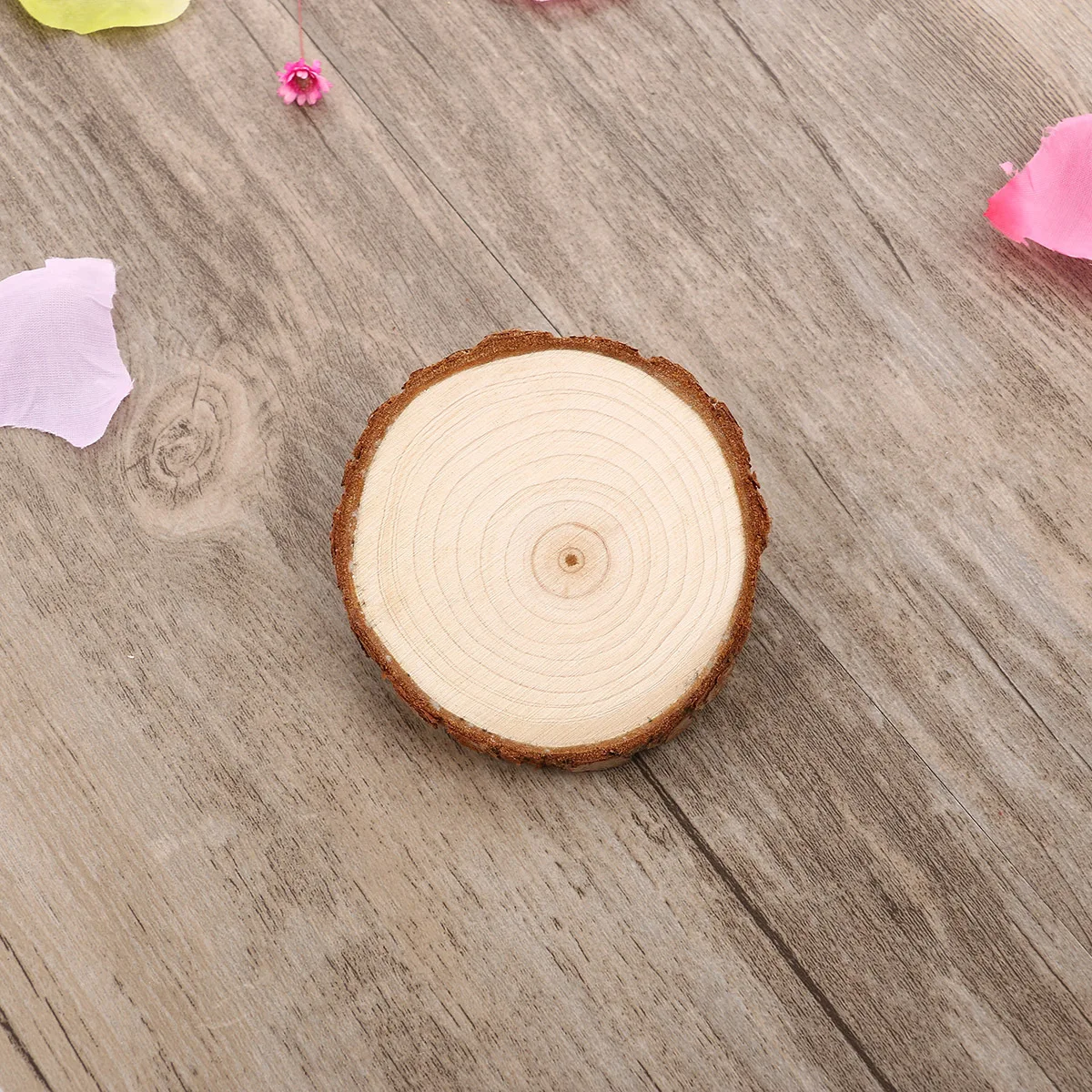 

5pcs 7-9Cm Wood Slices Discs Natural Pinewood Craft Rounds With Bark Diy Wedding Decor Table Numbers Rustic Centerpieces Wood