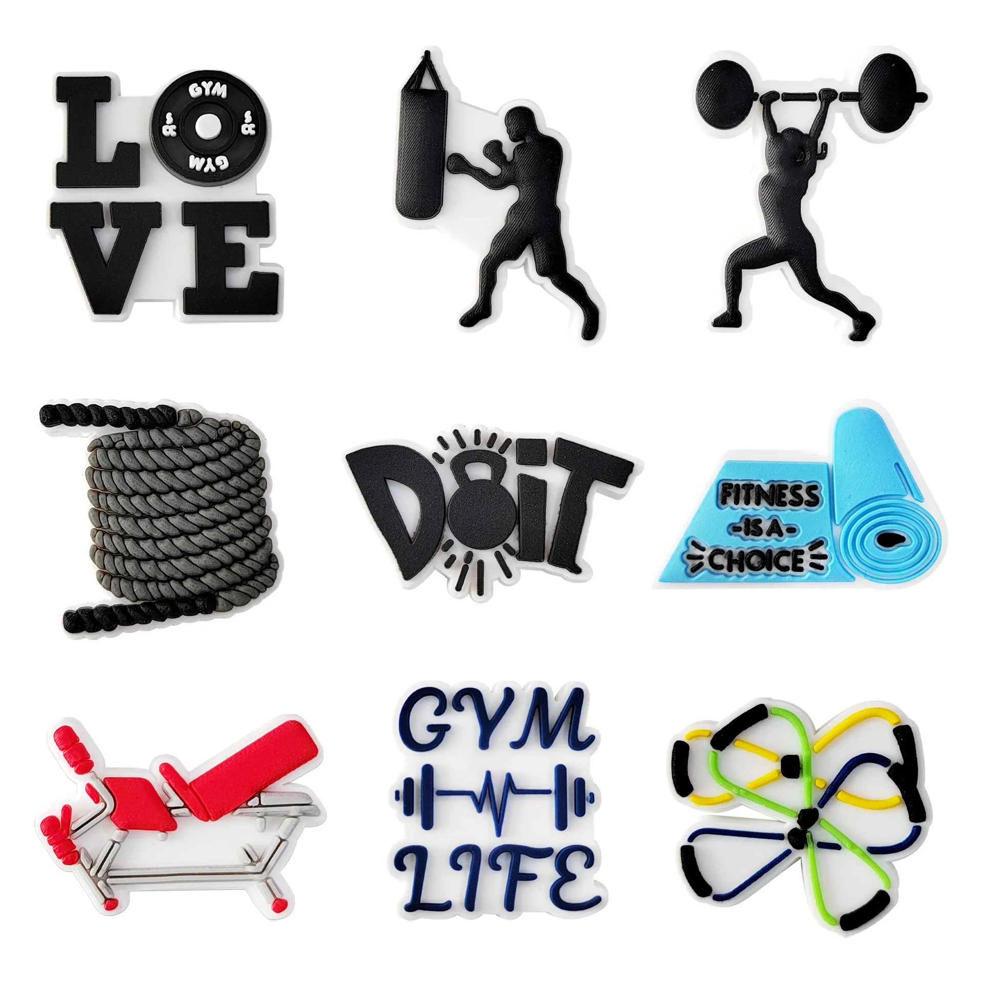 Kulturystyka zawieszki do butów dekoracje dla Crocs Pin akcesoria Charms bransoletka opaska na nadgarstek DIY buty Party prezenty