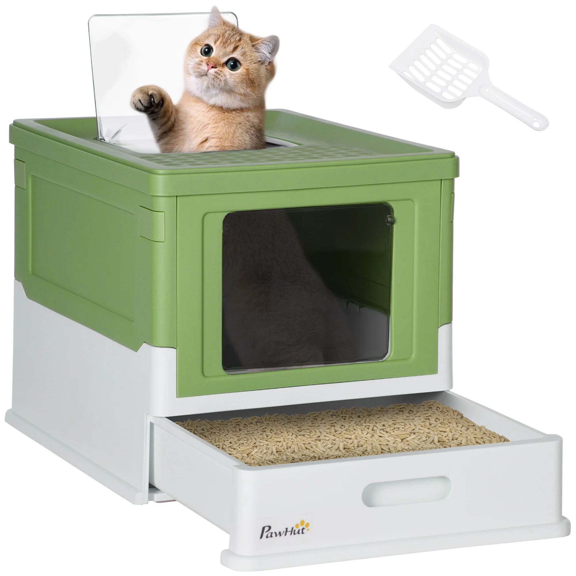 PawHut folding cat litter box with detachable cover 47,5x35,5x36,7 cm