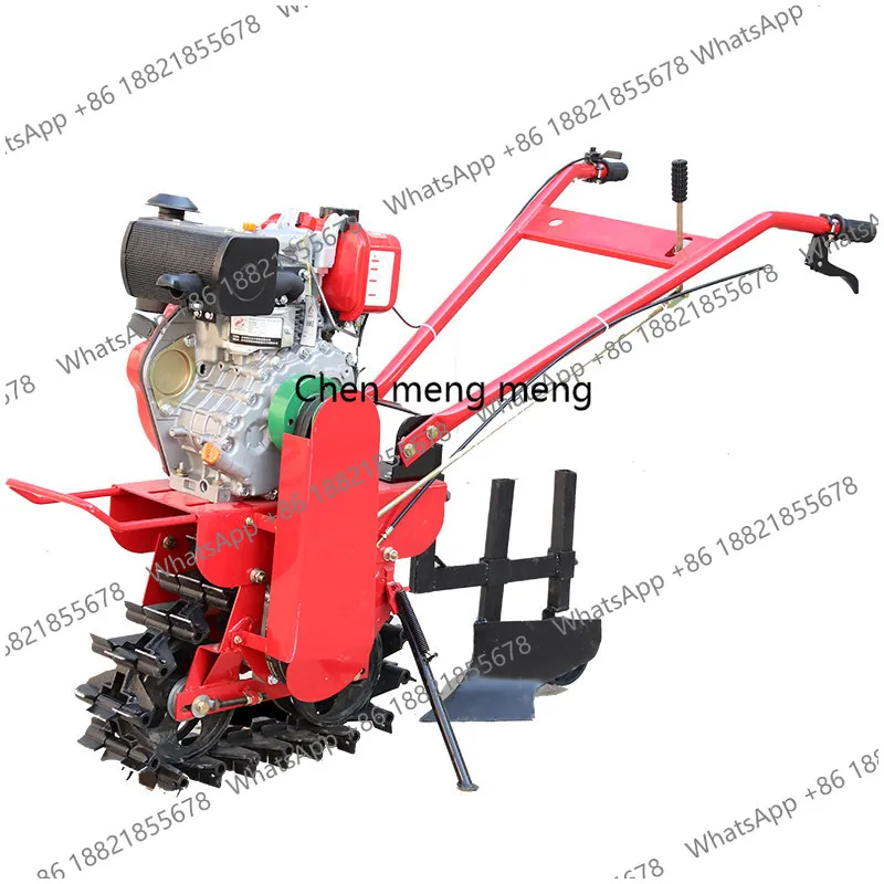 

Chain-rail micro-tiller, single-wheel plowing machine, half-plow trenching, fertilization and scaling machine