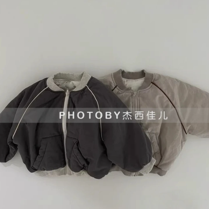 

Пальто 2024, осенне-зимняя новая детская одежда, корейский стиль, модная одежда для мальчиков и девочек, цветная хлопковая подкладка