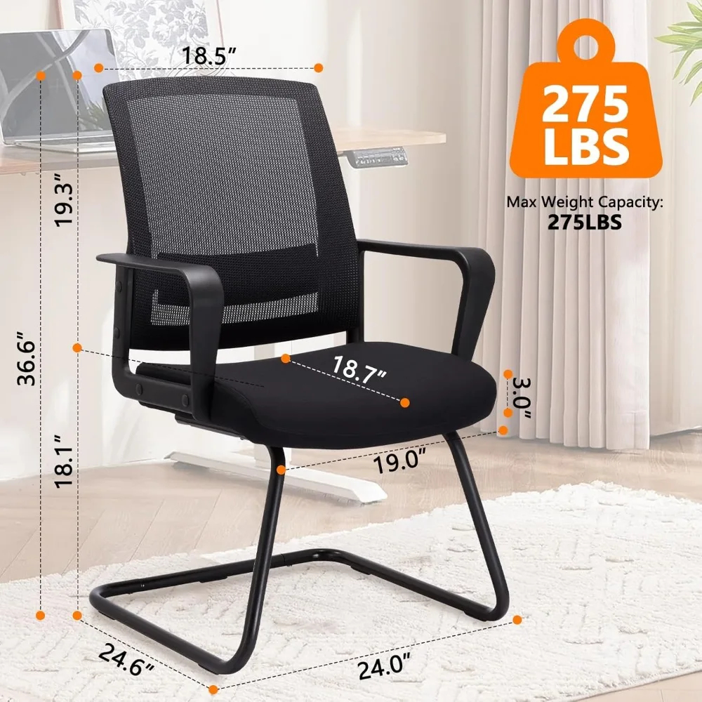 Mesh Back Lumbar Support Guest Chair for Office Reception and Conference Spaces