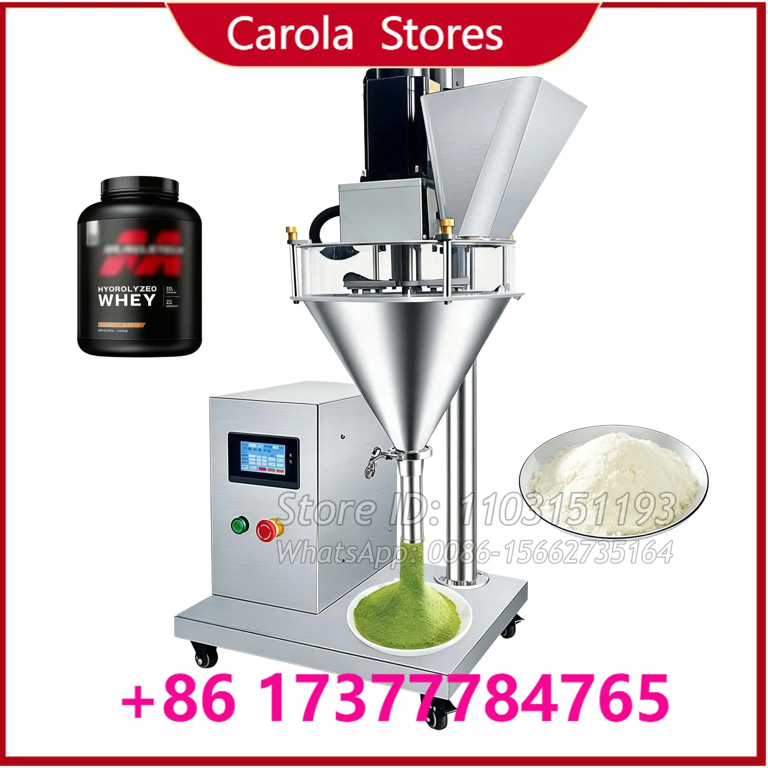 AC Single-Phase 220 V Spices Protein Milk Powder Bottles Jars Filling Packing Machine Vertical Servo Auger Filler
